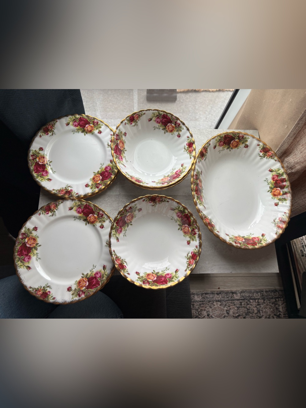 Vintage Royal Albert Old Country Roses 7 Piece Set - Made in England